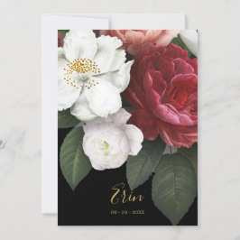 Convite Erin Burgundy Rosa Dourada Elegante