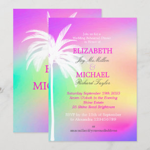 Convite Erin Palm Tree White Colortion Modern