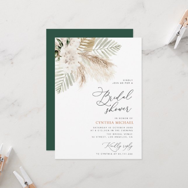 Convite erva-pampas e chá de panela verde (Frente/Verso In Situ)