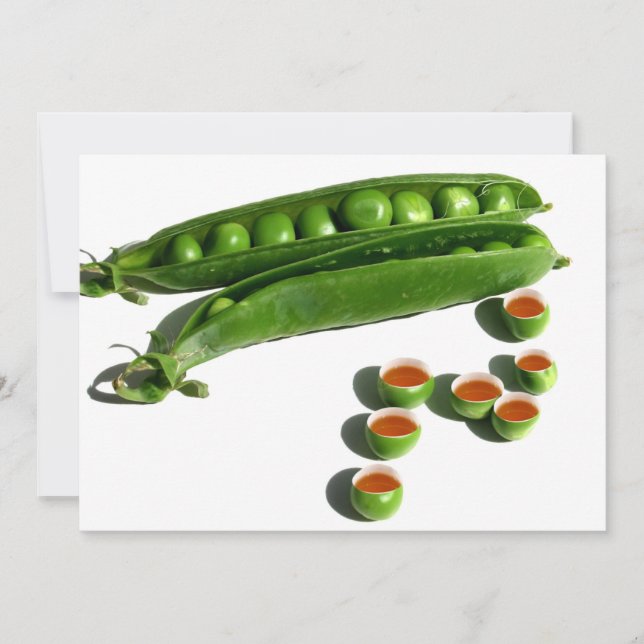 Convite Ervilhas de chá - Ervilhas em um poço com pancadas (Frente)