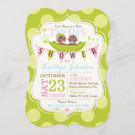 Convite Ervilhas em Chá de fraldas de gêmeos africanos no 