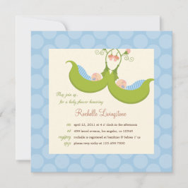 Convite Ervilhas em Chá de fraldas de gêmeos Pod Boy