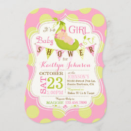 Convite Ervilhas em Chá de fraldas de Pod Girl