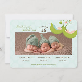 Convite Ervilhas em uma garota de potes triplicam o anúnci