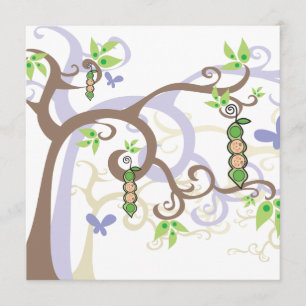 Convite Ervilhas mágicas do menino da menina dos gêmeos