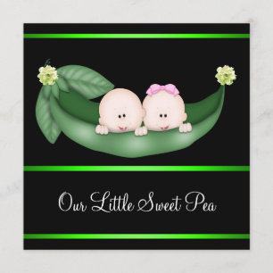 Convite Ervilhas Pretas Verdes Em Um Vaso Festa de Revelaç