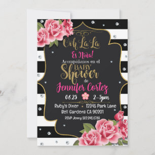Convite Es niña invitación de chá de fraldas