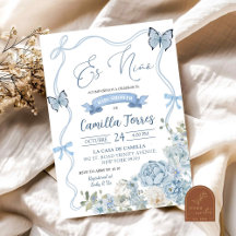 És Nina Mexicana Floral Azul Chuveirinho de Bebê