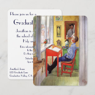 Convite Esbjorn Fazendo a Lição de Casa Festa de Formatura