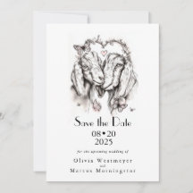 Esboço a Lápis de Casamento de Cabras Núbias