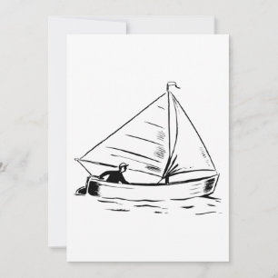 Convite Esboço de Barco à Vela