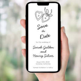 Convite Esboço de porta do coração Whimsical STD digital