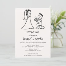 Esboço Minimalista de Festa de Casamento Após Casa