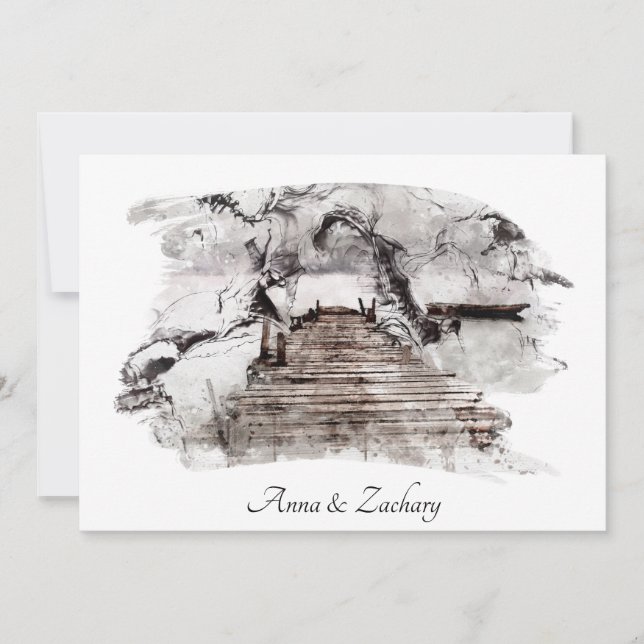 Convite *~* Escadas Japonesas Art +    RSVPQR AR27 Casamen (Frente)