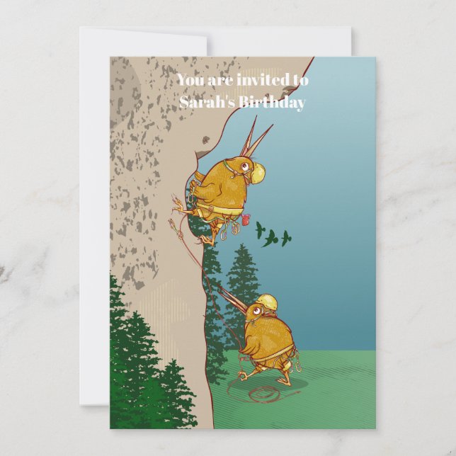 Convite Escalada de Kiwi Bird (Frente)