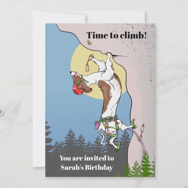 Convite Escalada de rocha de cão Dachshund (Frente)