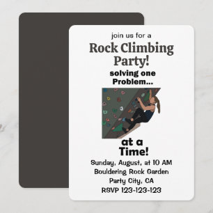 Convite Escalador de Bouldering Resolvendo Problema Escala