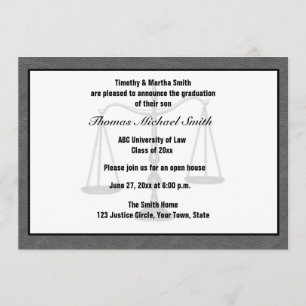 Convite Escalas de justiça, cinza, Annoucement graduado