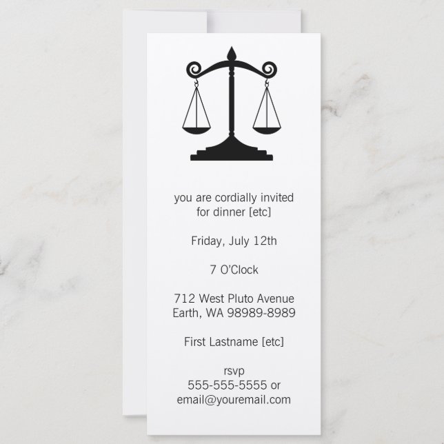 Convite Escalas de Justiça (Lei) (Frente)