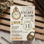 Convite Escapar a Festa de aniversário do Kid da Sala<br><div class="desc">Mistério Aguardam! Convite de aniversário da Sala de Fuga - Tema de Espião de Vintage Prepare-se para uma aventura repleta de ações com este Convite de aniversário da Sala de Fuga! Projetado com um tema super fofo de detetive vintage, este convite define a palco para uma celebração emocionante cheia de...</div>