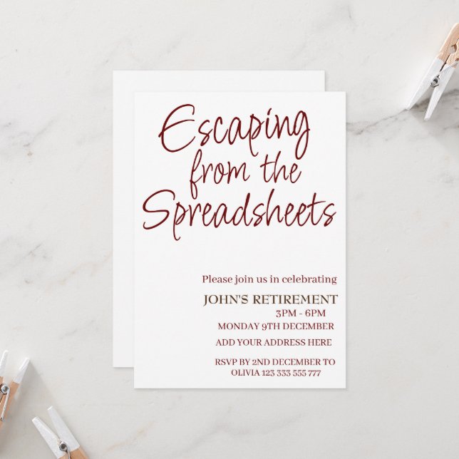 Convite Escapar das planilhas Reforma Engraçada (Frente/Verso In Situ)
