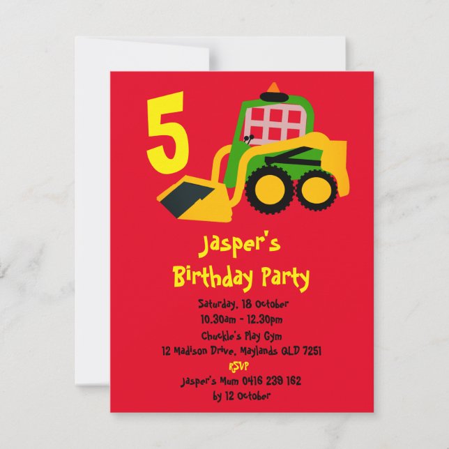 Convite Escavador Bobcat (Frente)