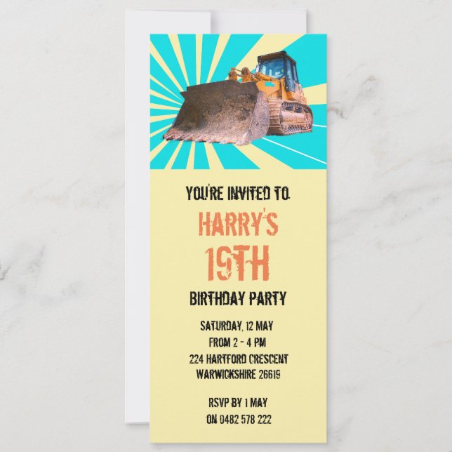 Convite Escavadora (Frente)
