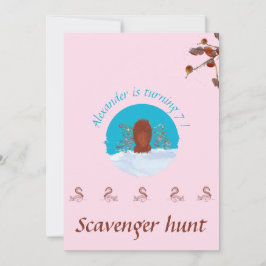 Convite Escavenger caça esquilo divertido escavando em ros