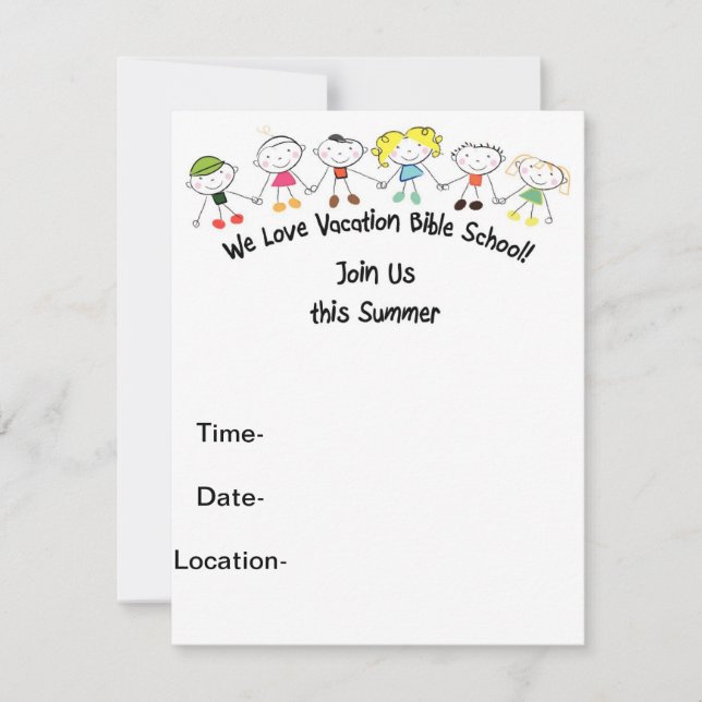 Convite Escola de Bíblias de Férias (Frente)