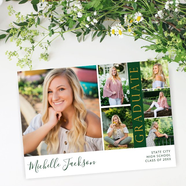 Convite Escola Espirituosa 6 Foto Graduação Green G Anunci (Criador carregado)