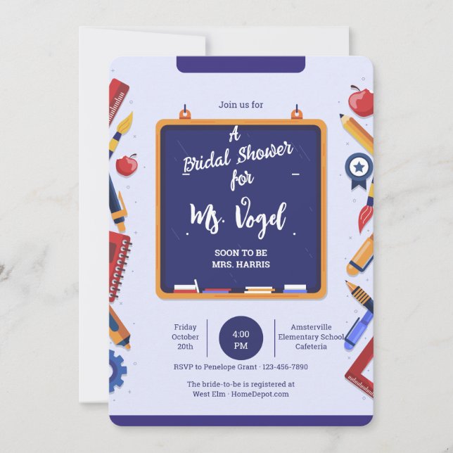 Convite Escolar Chalkbord (Frente)