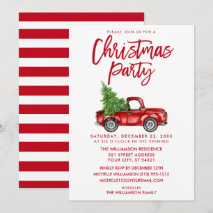 Convite Escoteiro Red Vintage Festa de Natal SW
