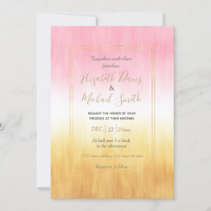 Convite Escregos Amarelos Cor-de-Rosa Moderno