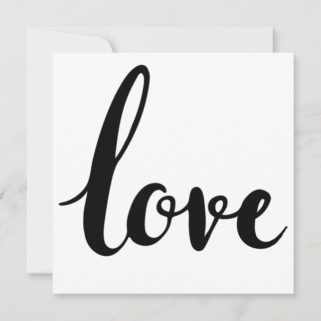 Convite escrevendo cursiva de amor (Frente)