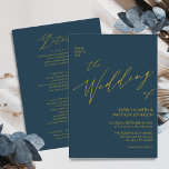 Convite Escrita Dourada Moderna Azul Dusty Tudo Em Um Casa<br><div class="desc">Manuscrito Dourado Moderno Azul Dusty Tudo Em Um Cartão De Convite De Casamento Minimalista. Celebre o seu dia especial com esta elegante e bela carta de convite para casamento para embelezar a sua ocasião especial. Todos os textos estão pré-organizados para que você personalize fácil e rapidamente com seus próprios detalhes....</div>