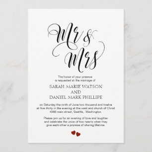 Convite Escrita Elegante, Sr. e Sra. Wedding Typografia Co