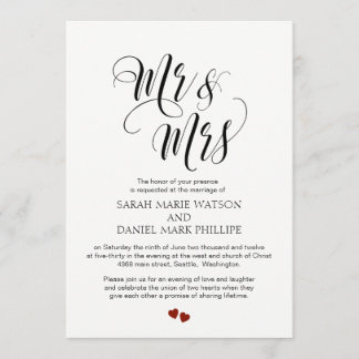 Convite Escrita Elegante, Sr. e Sra. Wedding Typografia Co