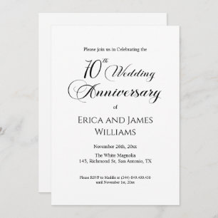 Convite Escrita Legista de Aniversário de Casamento de Pla