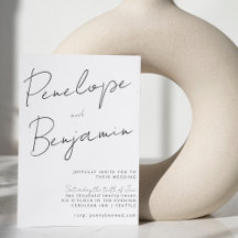 Escrita manual moderna Casamento branco preto tudo