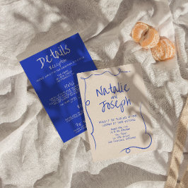 Convite Escrito À Mão Desenhado Moderno Funky Tudo Em Um C