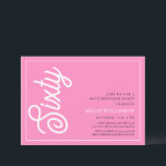 Convite Escrito Branco e Rosa Moderno 60º Aniversário<br><div class="desc">Brincadeira Moderna,  Rosa e White Script 60º Convite de Aniversário Seus convidados saberão que esta será uma festa especial apenas olhando para este convite!</div>