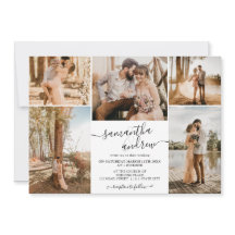 Escrito branco preto minimalista 6 fotos casamento