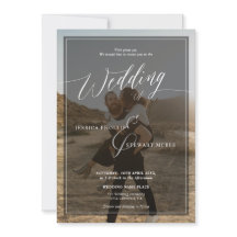 Escrito de casamento preto e branco moderno 2 foto