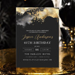 Convite Escrito Dourado e preto minimalista 60º aniversári<br><div class="desc">Comemore a fazer 60 anos de estilo com um Convite de Aniversário Dourado e Preto para Script Minimalista! Apresentando sotaques negros e dourados, tipografia elegante da escrita, e um design limpo e moderno, este convite dá o tom para uma celebração sofisticada. Perfeito para qualquer lugar, de salões quentes a encontros...</div>