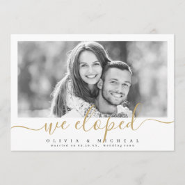 Convite Escrito elegante "nós fugimos" casamento de fotos 