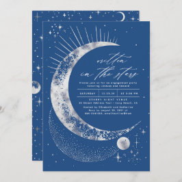 Convite Escrito na Festa de noivado Celestial das Estrelas