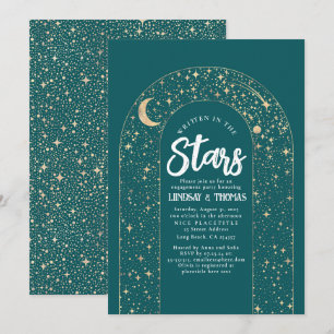 Convite Escrito na Festa de noivado Celestial das Estrelas