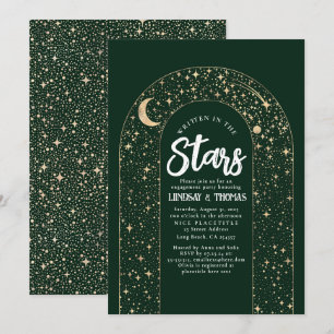 Convite Escrito na Festa de noivado Celestial das Estrelas