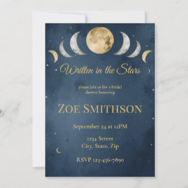 Convite Escrito nas Estrelas | Brida Celestial Navy & Gold