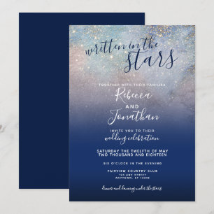 Convite Escrito no casamento da Galáxia Marinho das Estre